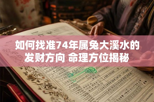 详细阅读:如何找准74年属兔大溪水的发财方向 命理方位揭秘 如何找准74年属兔大溪水的发财方向 命理方位揭秘
