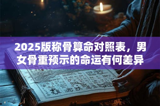 2025版称骨算命对照表，男女骨重预示的命运有何差异
