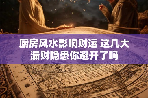 厨房风水影响财运 这几大漏财隐患你避开了吗