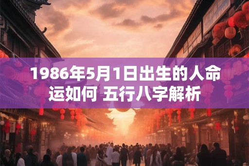 1986年5月1日出生的人命运如何 五行八字解析
