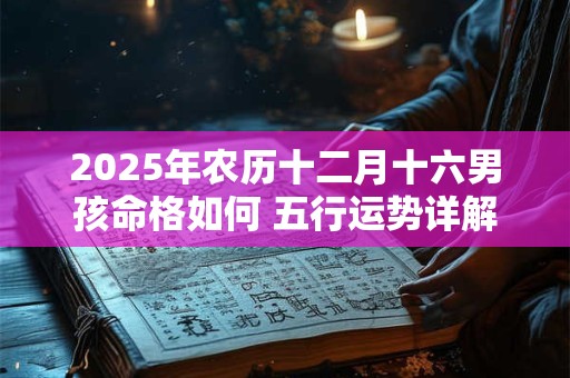 2025年农历十二月十六男孩命格如何 五行运势详解