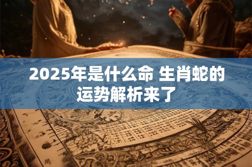 2025年是什么命 生肖蛇的运势解析来了