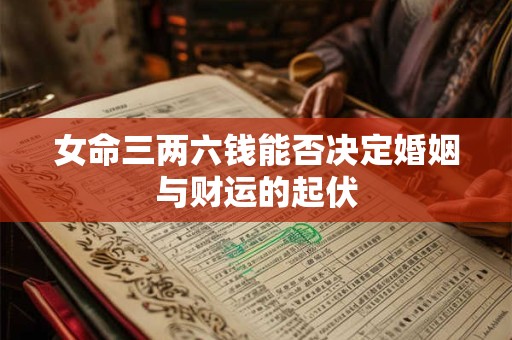 女命三两六钱能否决定婚姻与财运的起伏