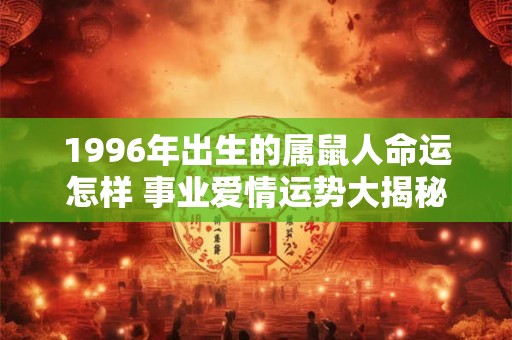 1996年出生的属鼠人命运怎样 事业爱情运势大揭秘