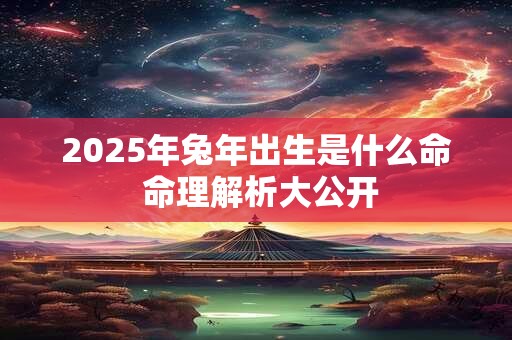 2025年兔年出生是什么命 命理解析大公开