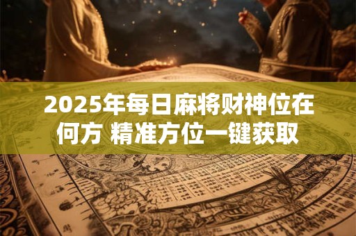 2025年每日麻将财神位在何方 精准方位一键获取