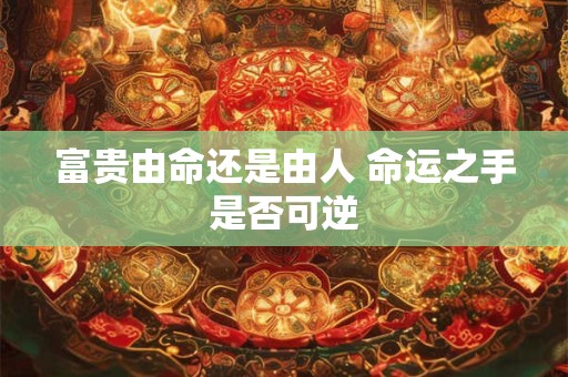 富贵由命还是由人 命运之手是否可逆
