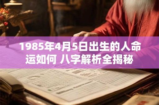 1985年4月5日出生的人命运如何 八字解析全揭秘