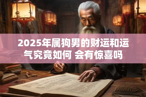 2025年属狗男的财运和运气究竟如何 会有惊喜吗