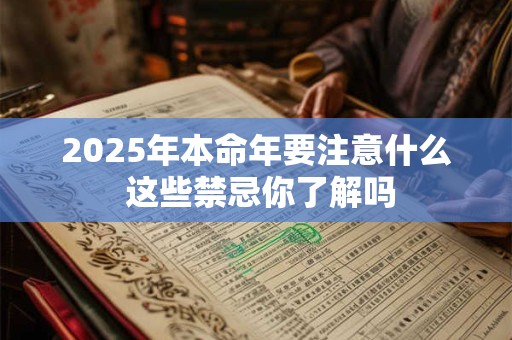 2025年本命年要注意什么 这些禁忌你了解吗