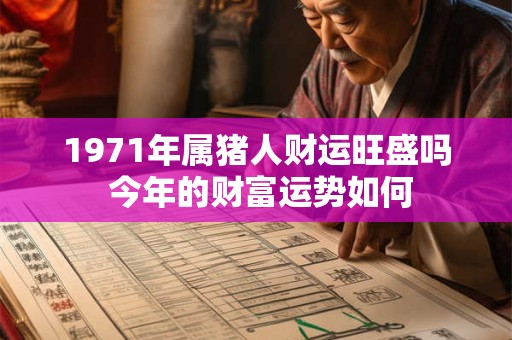 1971年属猪人财运旺盛吗 今年的财富运势如何