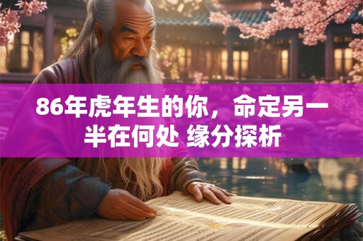 86年虎年生的你，命定另一半在何处 缘分探析