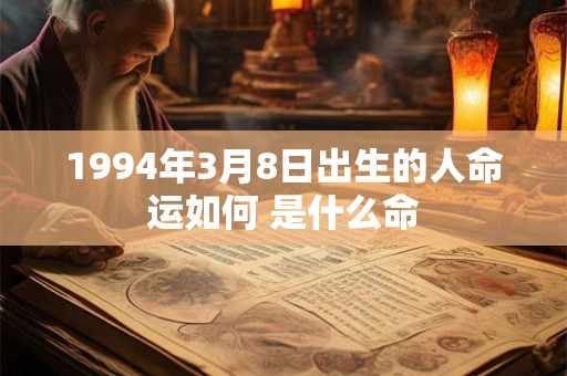 1994年3月8日出生的人命运如何 是什么命