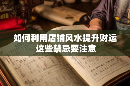 如何利用店铺风水提升财运 这些禁忌要注意