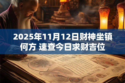 2025年11月12日财神坐镇何方 速查今日求财吉位