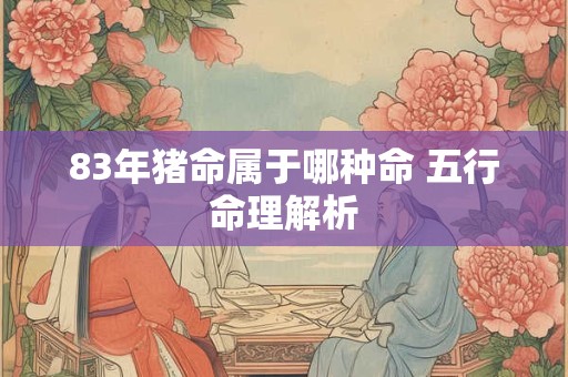 83年猪命属于哪种命 五行命理解析