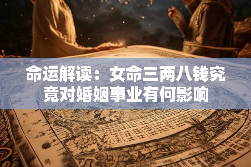 命运解读：女命三两八钱究竟对婚姻事业有何影响