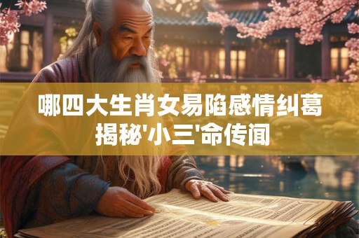 哪四大生肖女易陷感情纠葛 揭秘'小三'命传闻