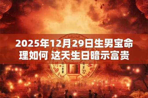 2025年12月29日生男宝命理如何 这天生日暗示富贵命吗