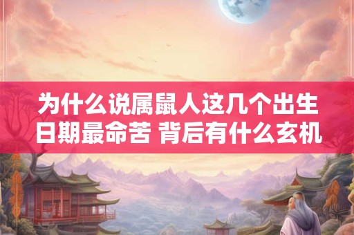 为什么说属鼠人这几个出生日期最命苦 背后有什么玄机