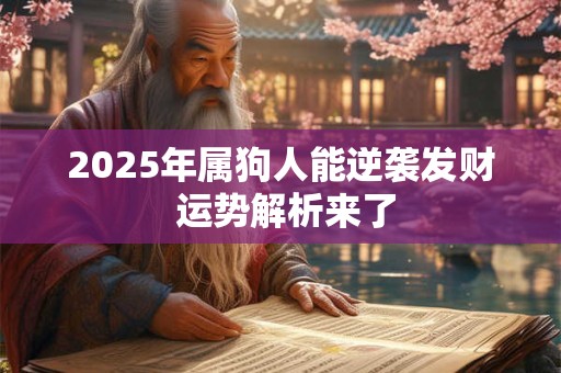 2025年属狗人能逆袭发财 运势解析来了