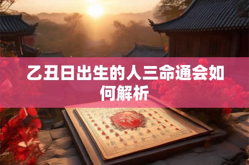 乙丑日出生的人三命通会如何解析