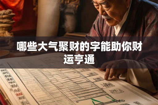 哪些大气聚财的字能助你财运亨通