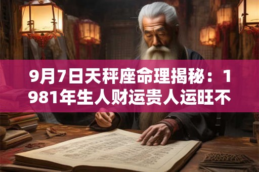 9月7日天秤座命理揭秘：1981年生人财运贵人运旺不旺