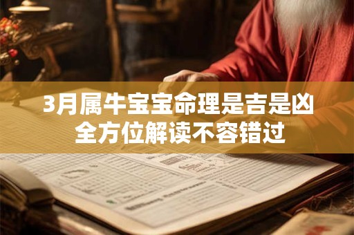 3月属牛宝宝命理是吉是凶 全方位解读不容错过