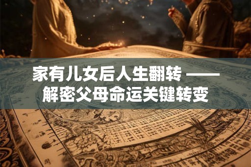家有儿女后人生翻转 ——解密父母命运关键转变