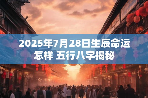 2025年7月28日生辰命运怎样 五行八字揭秘
