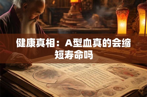 健康真相：A型血真的会缩短寿命吗