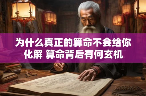 为什么真正的算命不会给你化解 算命背后有何玄机