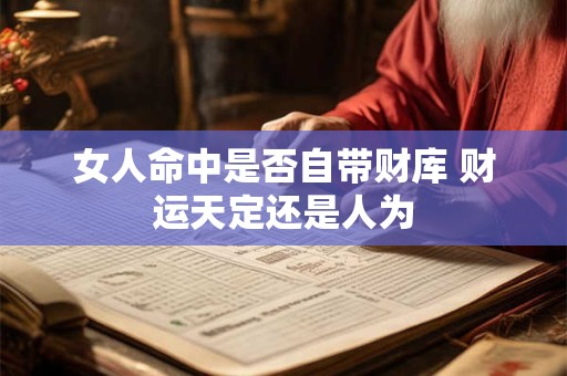 女人命中是否自带财库 财运天定还是人为