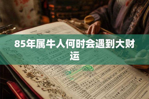 85年属牛人何时会遇到大财运