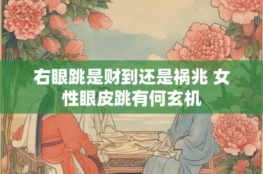 右眼跳是财到还是祸兆 女性眼皮跳有何玄机