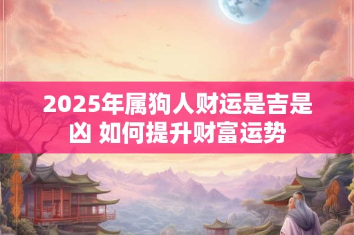 2025年属狗人财运是吉是凶 如何提升财富运势