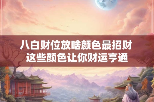 八白财位放啥颜色最招财 这些颜色让你财运亨通