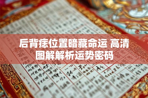 后背痣位置暗藏命运 高清图解解析运势密码