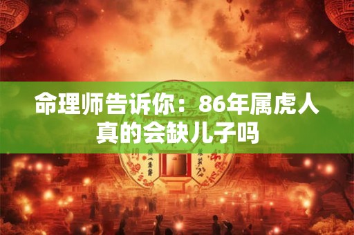 详细阅读:命理师告诉你:86年属虎人真的会缺儿子吗 命理师告诉你:86年属虎人真的会缺儿子吗