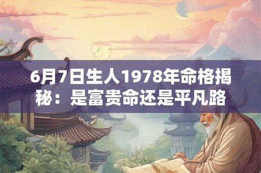 6月7日生人1978年命格揭秘：是富贵命还是平凡路