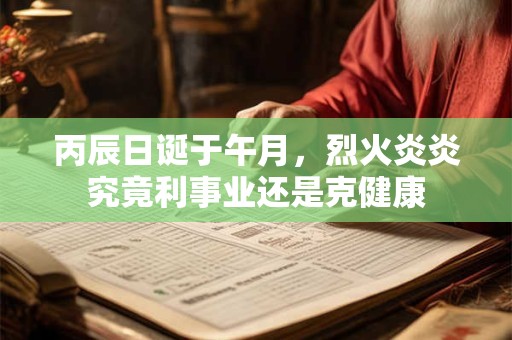 丙辰日诞于午月，烈火炎炎究竟利事业还是克健康