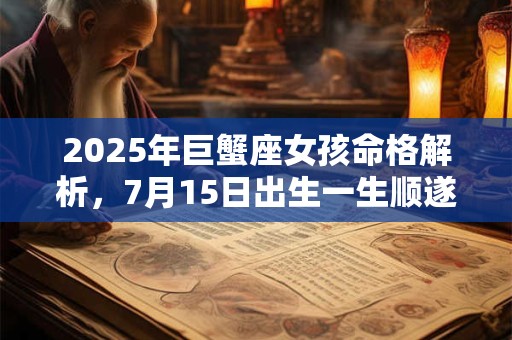 2025年巨蟹座女孩命格解析，7月15日出生一生顺遂吗