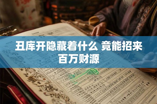 丑库开隐藏着什么 竟能招来百万财源