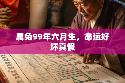 属兔99年六月生，命运好坏真假