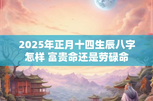 2025年正月十四生辰八字怎样 富贵命还是劳碌命