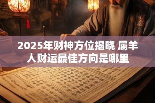 2025年财神方位揭晓 属羊人财运最佳方向是哪里