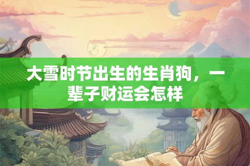 大雪时节出生的生肖狗，一辈子财运会怎样