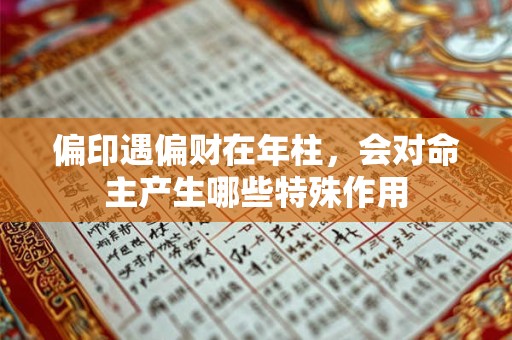偏印遇偏财在年柱，会对命主产生哪些特殊作用