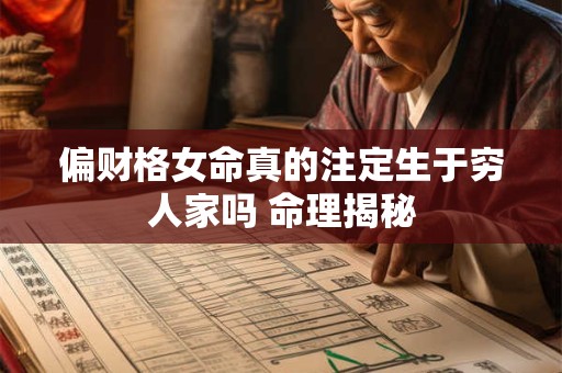 偏财格女命真的注定生于穷人家吗 命理揭秘